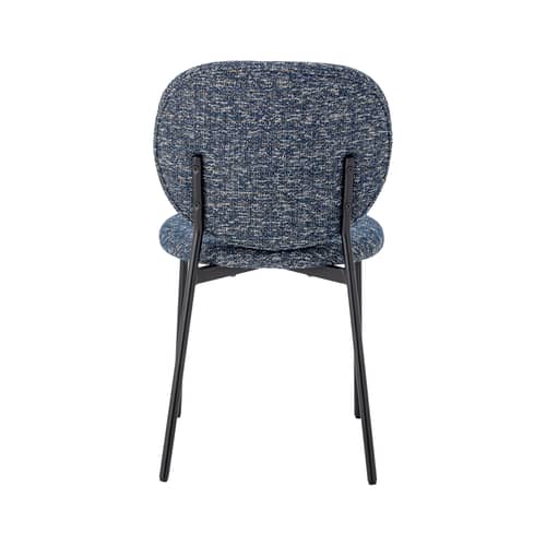 Chaise rembourrée Percey tissu bleu - Bloomingville - Bleu (tissu chenille) - Fer thermolaqué, Mousse, Tissu chenille