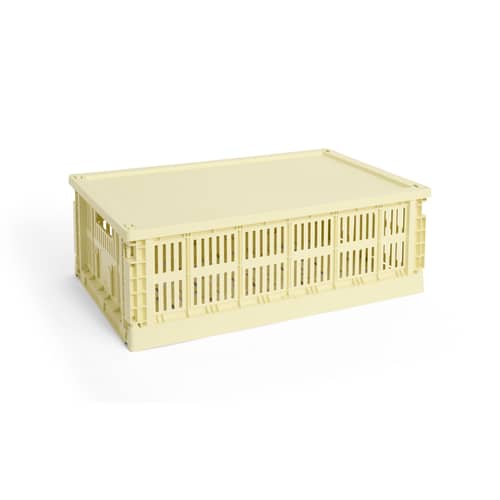 Couvercle  / Pour panier Colour Crate Large 35,5 x 54,5 cm - Hay - Jaune clair - Polypropylène recyclé