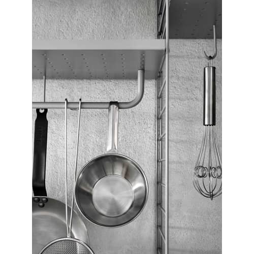 Lot de 5 crochets / Pour étagères en métal perforé - String Furniture - Blanc - Acier