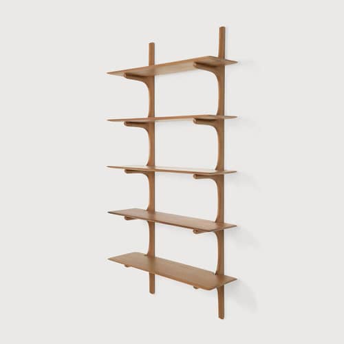 Etagère PI / 5 étagères - Acajou massif / L 100 x H 196 cm - Ethnicraft - Acajou - Acajou massif