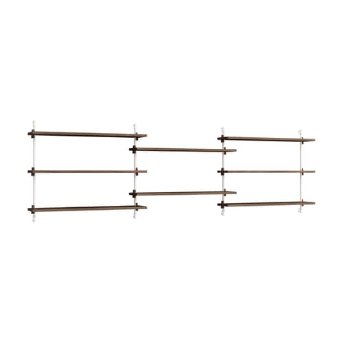 Étagère Wall Shelving – ws.65.3 bois marron / L 239 x H 65 x Prof. 17,5 cm - MOEBE - Chêne fumé / Blanc - Acier, MDF placage chêne