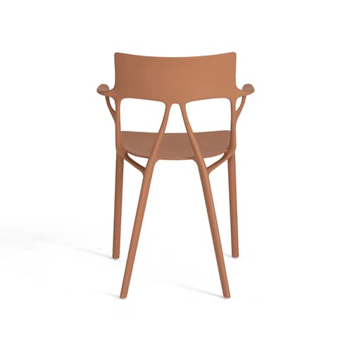 Fauteuil A.I / Conçu par une intelligence artificielle - 100% recyclé - Kartell - Terre - PMMA recyclé