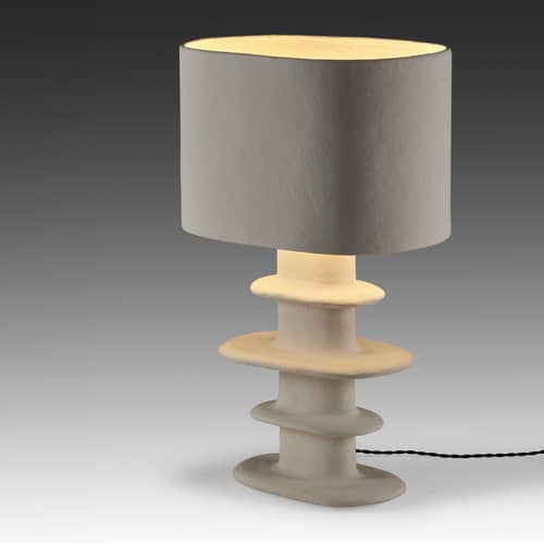 Lampada da tavolo Earth carta bianco / Cartapesta riciclata - H 69 cm - Serax - Bianco - Cartapesta riciclata