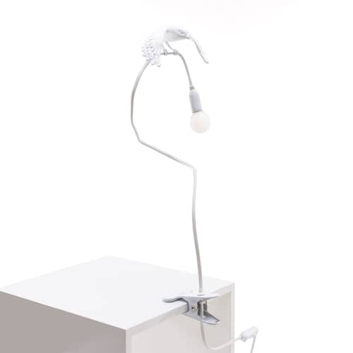 Lampe à pince Sparrow / Taking off plastique blanc - Seletti - Taking off / Blanc - Acier, Résine