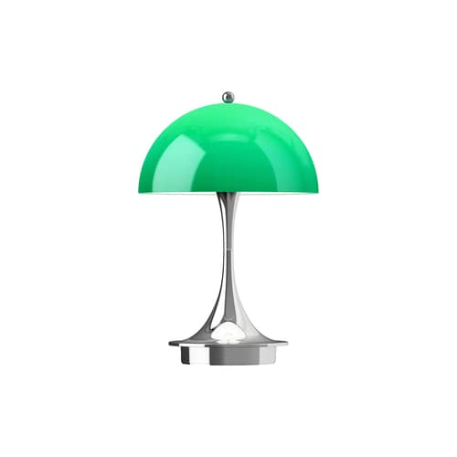 Lampe sans fil rechargeable Panthella 160 The Originals / LED - Ø 16 cm - Louis Poulsen - Vert opalin Original / Chromé - ABS, PMMA