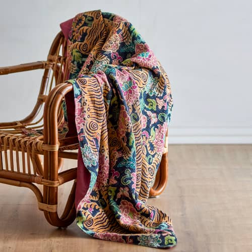 Lester Plaid textile multicoloured / 152 x 127 cm - Bloomingville - Multicoulered & black - Cotton