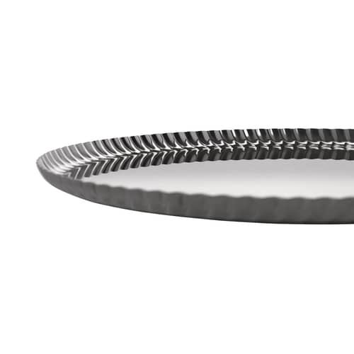 Plateau Pleats métal / Ø 31 cm - Alessi - Acier poli - Acier inoxydable