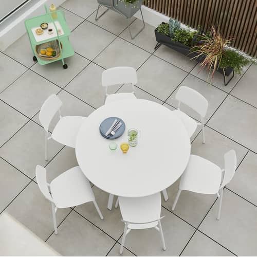 So’O Round table metal white / Ø 117 cm - 6 personnes - Fermob - Blanc coton - Steel