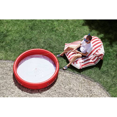 Schwimmendes Outdoor-Sitzkissen Original Floatzac textil grau / Verstellbare Gurte - Fatboy - Steingrau -  Micro-billes EPS, Olefin Stoff, Polyacryl