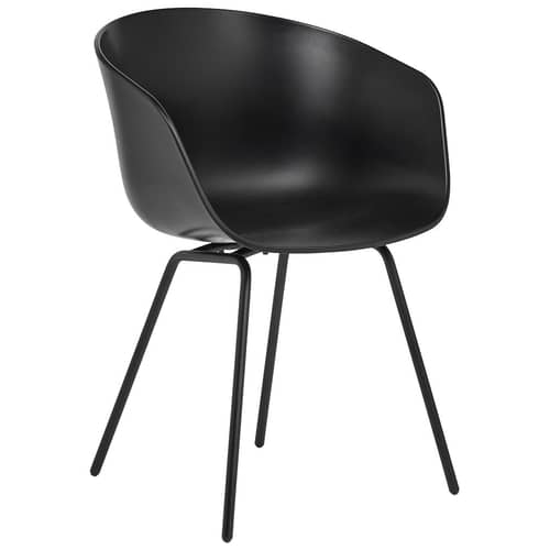 Sessel  About a chair AAC26 plastikmaterial schwarz / Recycelt - Hay - Schwarz / Beine schwarz - lackierter Stahl, Recyceltes Polypropylen