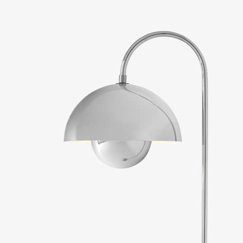 Stehleuchte Flowerpot VP12 metall silber / Verner Panton, 1969 - &tradition - Chrombeschichtet - Stahl
