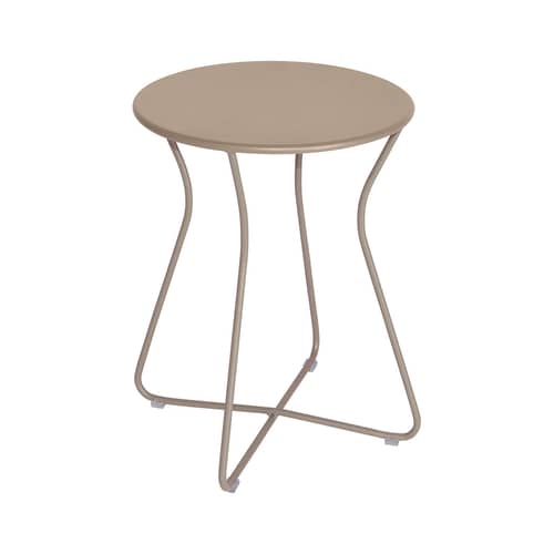 Tabouret Cocotte métal beige / Table d\'appoint - H 45 cm - Fermob - Muscade - Acier
