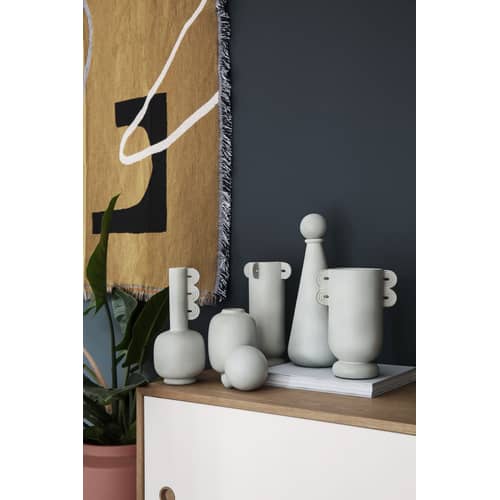 Vase Muses - Calli céramique blanc / Ø 17 x H 31 cm - Ferm Living - Calli / Blanc - Grès émaillé