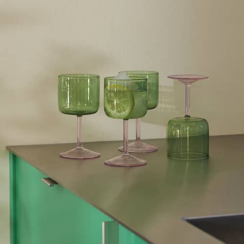 Verre à vin Tint / Set de 2 - Hay - Vert - Verre borosilicaté