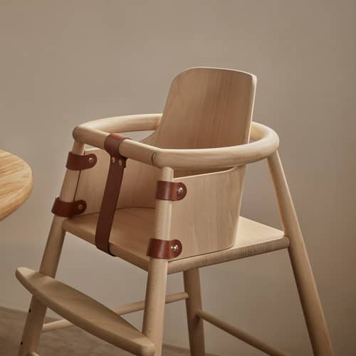 Accessoire / Dossier pour chaise haute ND54 - CARL HANSEN & SON - Dossier optionnel (pour chaise haute) - Cuir sellier, Hêtre massif certifié FSC