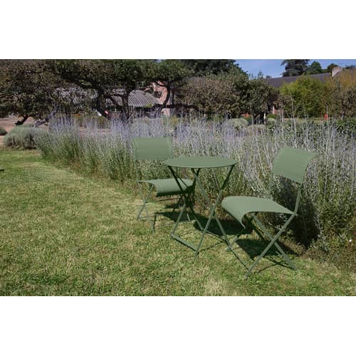 Klapptisch Bistro metall rot / Ø 60 cm - Stahl / 2 Personen - Fermob - Schwarzkirsche - lackierter Stahl