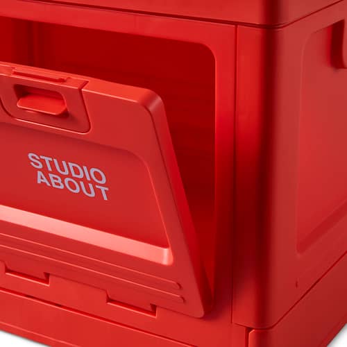 Boîte Box Large plastique rouge / 50 x 35,5 x H 29 cm - Empilable - STUDIO ABOUT - Rouge vif - Polypropylène