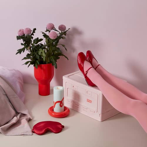 Boîte Box Medium plastique rose / 40 x 29 x H 23,7 cm - Empilable - STUDIO ABOUT - Rose - Polypropylène