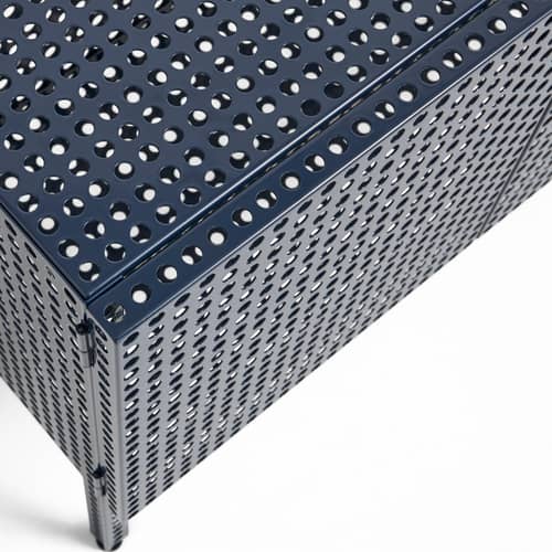 Buffet Perforated Cabinet Small métal bleu / L 89 x H 66,5 cm - Hay - Bleu Acier - Acier thermolaqué