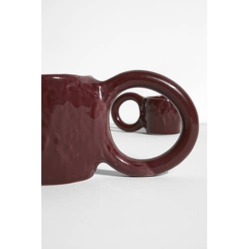 Donut Medium Coffee cup ceramic red / Ø 8 x H 9 cm - Petite Friture - Morello Cherry - Enamelled earthenware