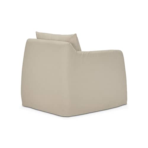 Fauteuil rembourré Weave tissu blanc - Ethnicraft - Blanc os -  Plumes, Contreplaqué, Mélange de lin, Mousse