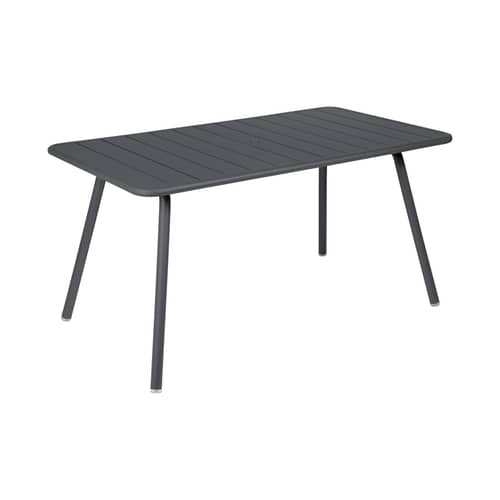 rechteckiger Tisch Luxembourg metall grau / 143 x 80 cm (6 Personen) - Sonnenschirm Loch - Fermob - Anthrazit - lackiertes Aluminium