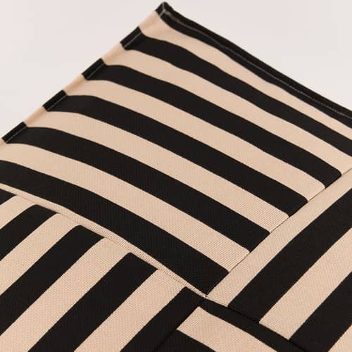 Pouf Otto tissu noir / Repose-pieds - 55 x 55 cm - NOBODINOZ - Noir & sable - Coton biologique, Polystyrène expansé