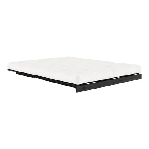 Divano convertibile Roots legno bianco / L 160 cm - 3 posizioni / Struttura nera - KARUP DESIGN - Naturale 701 / Nero - Espanso, Fibre riciclate miste, Pino massello certificato FSC laccato, Tessuto