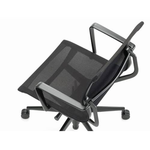 Sessel mit Rollen Physix textil schwarz / Mesh-Gewebe - Vitra - Schwarz (Stoff TrioKnit) / Untergestell schwarz - Aluminium, Netzgewebe, Polyamid