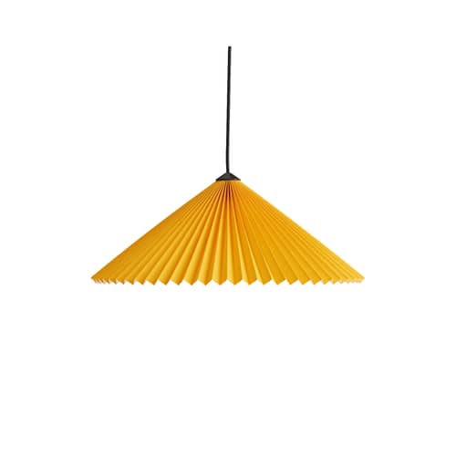 Sospensione Matin tessuto giallo / Ø 50 cm - Hay - Giallo - Cotone spalmato plissettato
