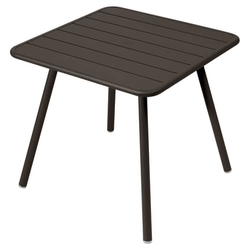 Luxembourg Square table metal brown / 80 x 80 cm - 4 legs - Fermob - Tonka - Aluminium