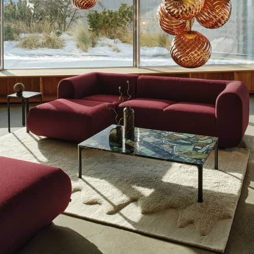 Table basse Smash marbre vert / 120 x 75 x H 34 cm - Tom Dixon - Vert - Aluminium, Marbre
