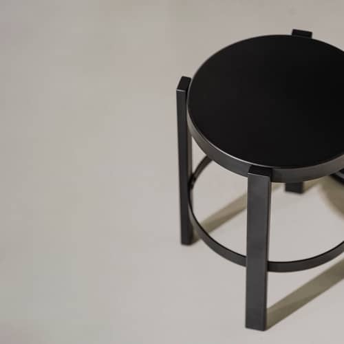 Tabouret Doon métal noir / H 45 cm - NOO.MA - Noir volcan - Acier