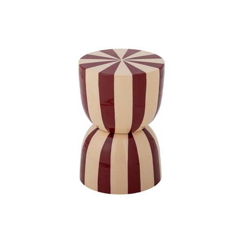 Tavolino d\'appoggio Vrea metallo rosso / Ø 31 x H 46 cm - Bloomingville - Rosso scuro e beige - Ferro, MDF