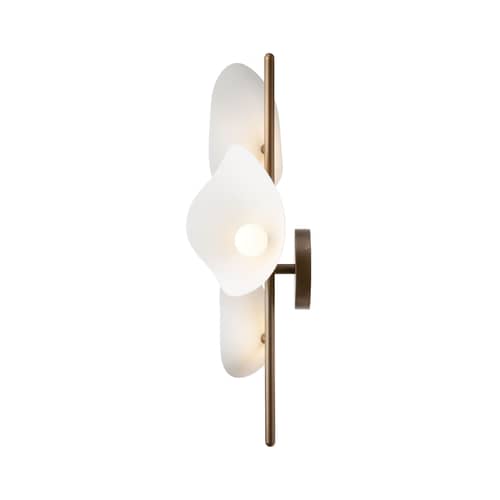 Florii 3 Wall light plastic material white / H 61 cm - NUURA - Dark bronze / White - Aluminium, Polycarbonate