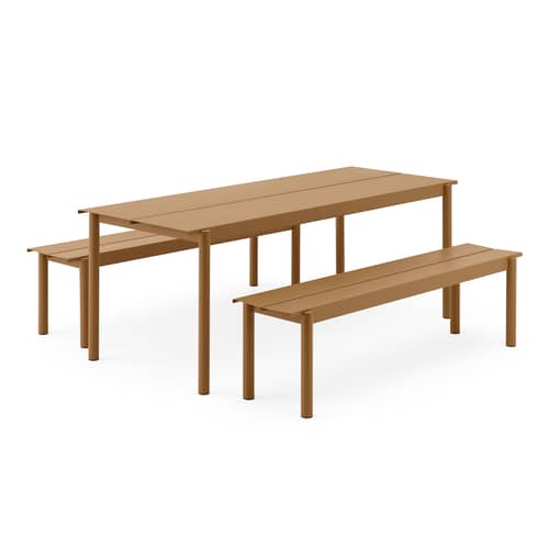 Banc Linear métal / L 170 cm - Muuto - Caramel - Acier revêtement poudre