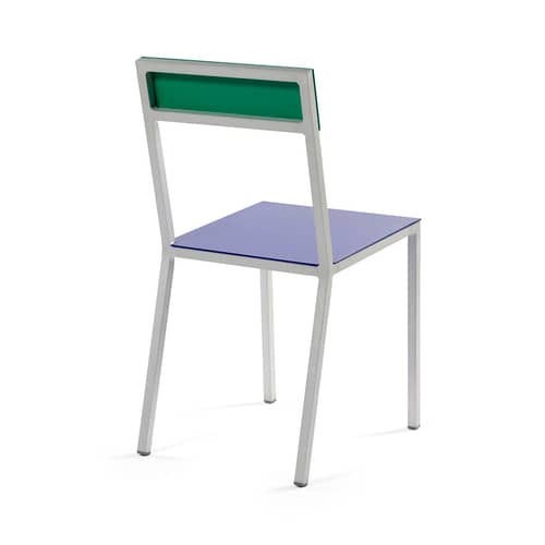 Alu Chair Chair metal blue green / Aluminium - valerie objects - Dark blue seat / Green backrest - Aluminium