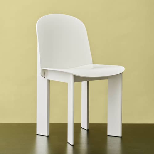 Chaise Chisel 65 bois blanc - Hay - Blanc crème - Placage de hêtre laqué