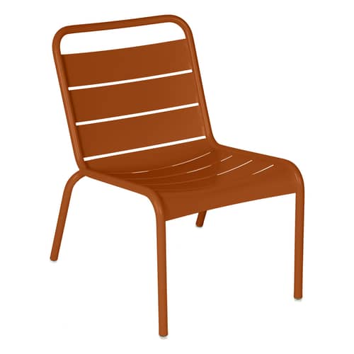 Chaise lounge Luxembourg métal orange / Assise basse - Fermob - Orange confite - Aluminium