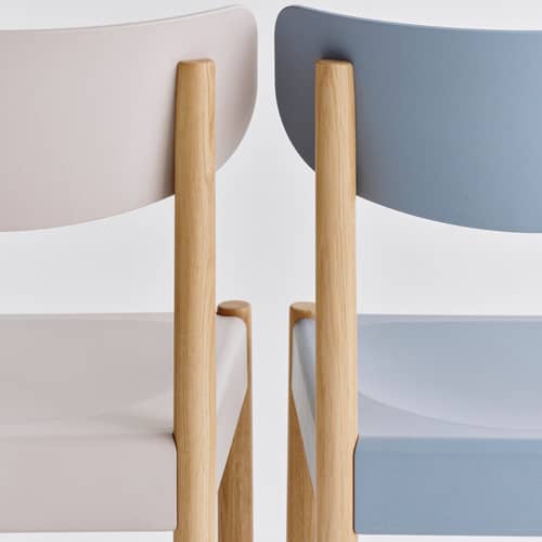 Chaise Pack 10 bleu / Polypropylène recyclé - Hay - Bleu / Chêne huilé - Chêne massif huilé, Fibre de bois, Polypropylène recyclé
