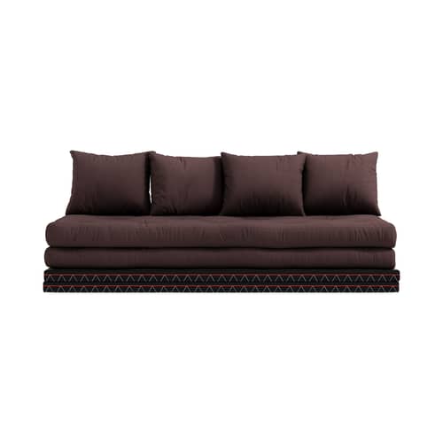 Schlafcouch Chico textil braun / Modulierbar - B 200 cm - KARUP - Braun 715 - Baumwolle, Geflochtenes Binsengras, Recycelte Mischfasern