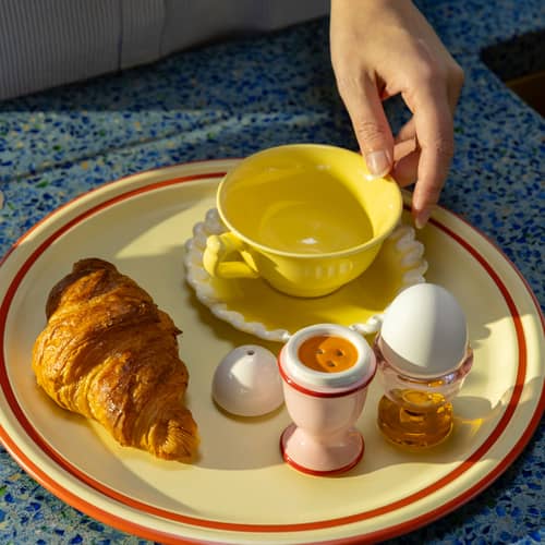 Ensemble salière et poivrière Egg céramique - & klevering - Rose - Grès