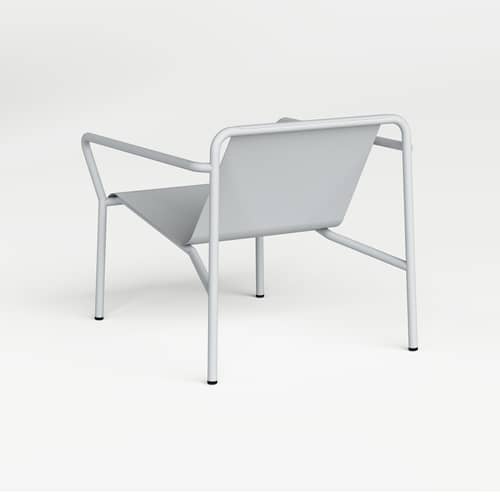 Fauteuil bas Panorama métal gris - TIPTOE - Gris Craie - Acier thermolaqué
