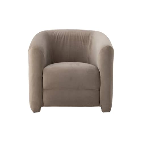 Fauteuil rembourré Joel gris / Velours - Bloomingville - Gris (velours) - Contreplaqué, Mousse polyuréthane, Velours