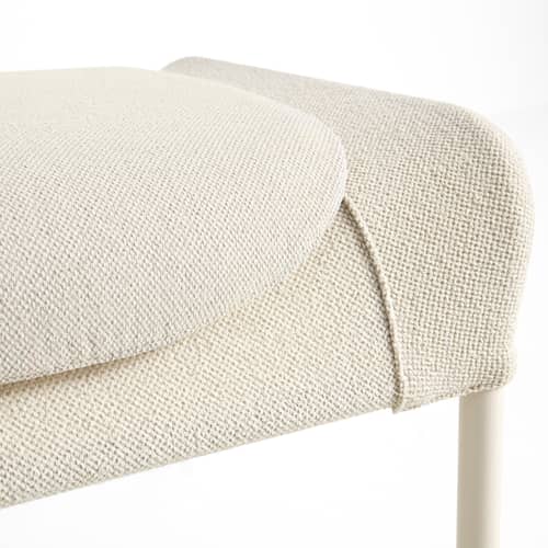 Repose-pieds O2 tissu blanc - Hay - Crème - Acier thermolaqué, Mousse moulée, Tissu autoportant