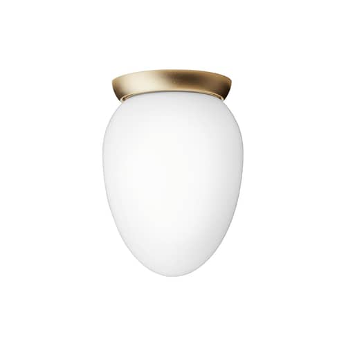 Rizzatto 171 Ceiling light glass white / Ø 17 cm - NUURA - Ø 17 cm - Aluminium, Mouth blown glass