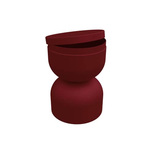 Sgabello Piapolo metallo rosso / Vano contenitore - Fermob - Pepe - Alluminio