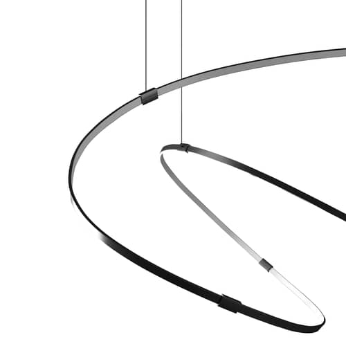 Sospensione Zigouzi LED metallo nero / L 150 cm - Dix Heures Dix - Nero - Alluminio anodizzato, Silicone
