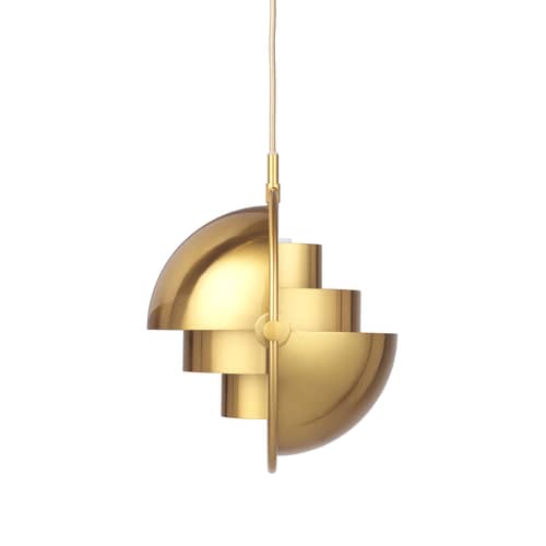 Suspension Multi-Lite Small or métal / Ø 25 cm - Modulable & orientable / Réédition 1972 - Gubi - Laiton / Cercle laiton - Métal