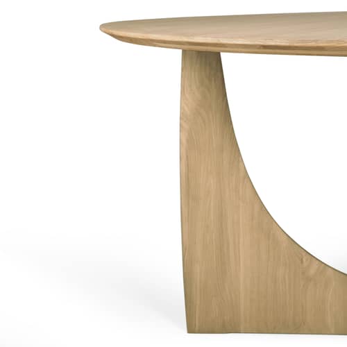 Table ronde Geometric bois naturel / Ø 150 cm - 8 personnes - Ethnicraft - Chêne naturel - Chêne massif huilé